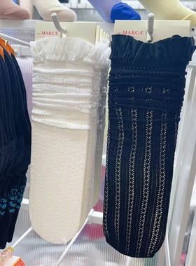 韩国东大门女袜春夏新款蕾丝镂空花边袜 堆堆袜marca甜美网纱丝袜