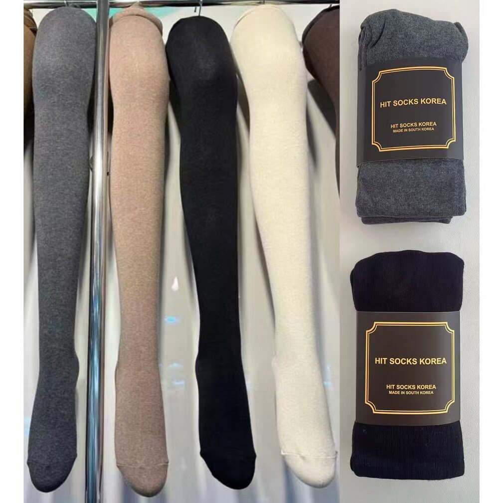 韩国进口袜子东大门档口棉质连裤袜hitsocks简约螺纹平纹打底袜女