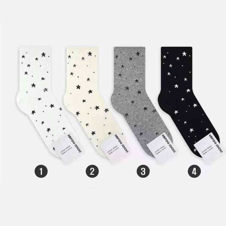 【闪亮星星海】韩国新款袜子empolesocks早秋紧螺纹时尚潮搭女袜