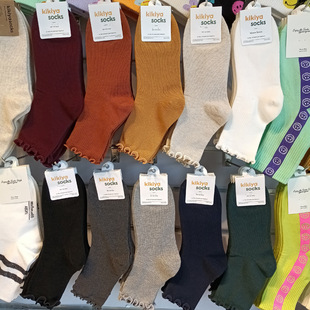 kikiya纯色女生堆堆袜韩国东大门代购 棉袜 木耳花边袜子中筒袜四季