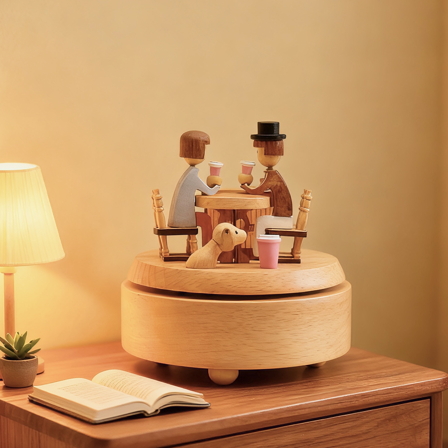 木质音乐盒jeancard送女友