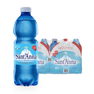 意大利进口圣安娜Sant'Anna充气天然山泉水气泡水500ml整箱囤货