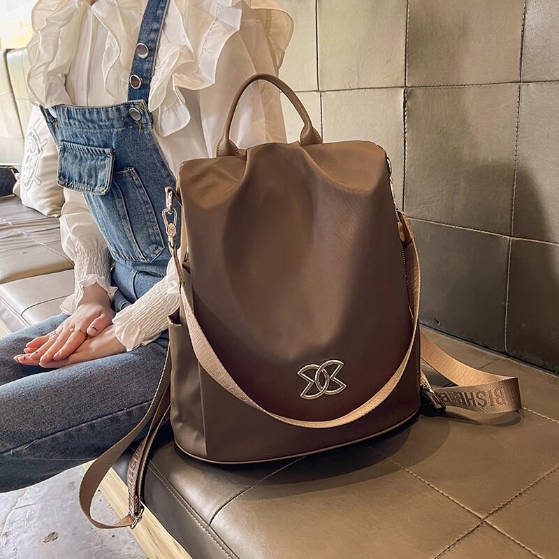 方便实用牛津布双肩包女大容量多隔层防盗防水可单肩旅游轻便背包