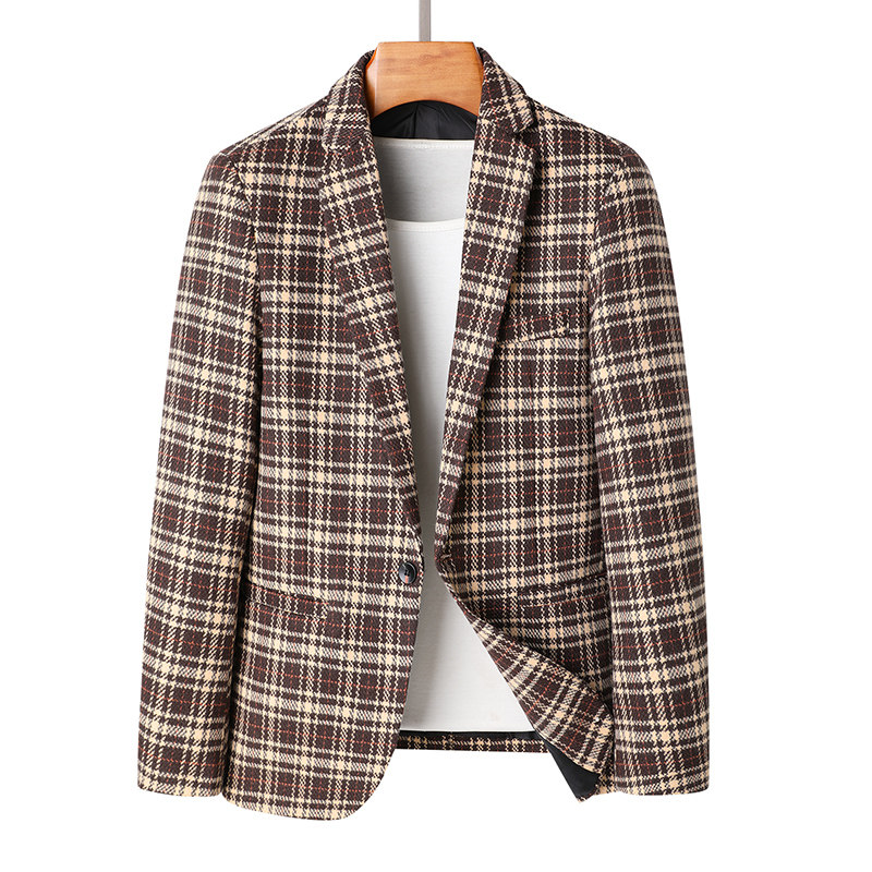 g格子小西装外套青年韩版潮流西服男装电商A056-9980P95，男装西服套装，电商A056