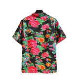 夏季东北大花短袖t恤男潮流印花宽松半袖上衣T203特P25，男装T恤，电商A056