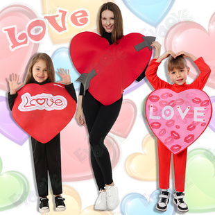 万圣节情人节成人粉色红色罩衣搞笑cos爱心love爱神丘比特服装