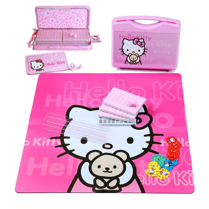 包邮hellokitty26宿舍旅行便携中小号卡通迷你麻将牌母亲节礼物
