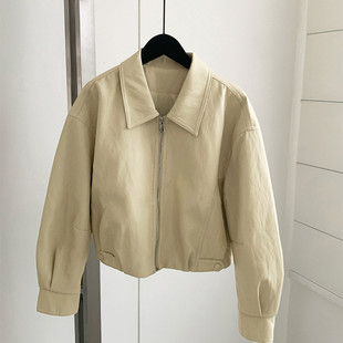 机车服上衣 感小个子百搭时尚 短款 皮衣外套女韩系复古2026早春时尚