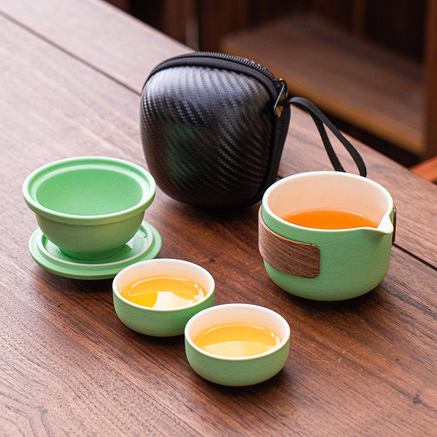 旅行茶具小套装便携式随身快客杯户外露营旅游泡茶壶茶杯一壶二杯