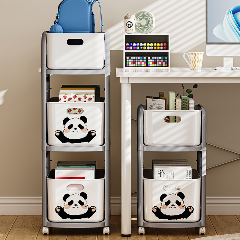 书包零食置物架可移动小推车桌下书本收纳架学生家用宿舍桌面书架