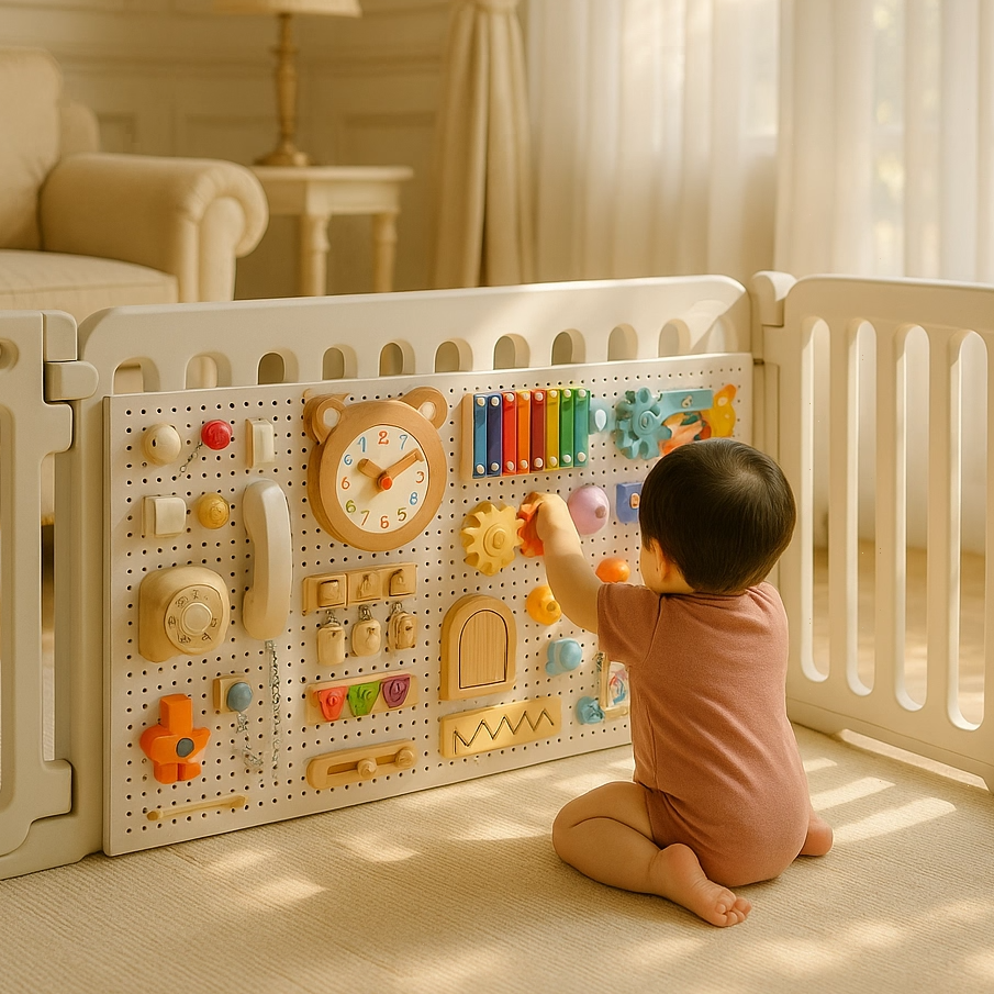 宝宝儿童围栏忙碌板玩具洞洞板