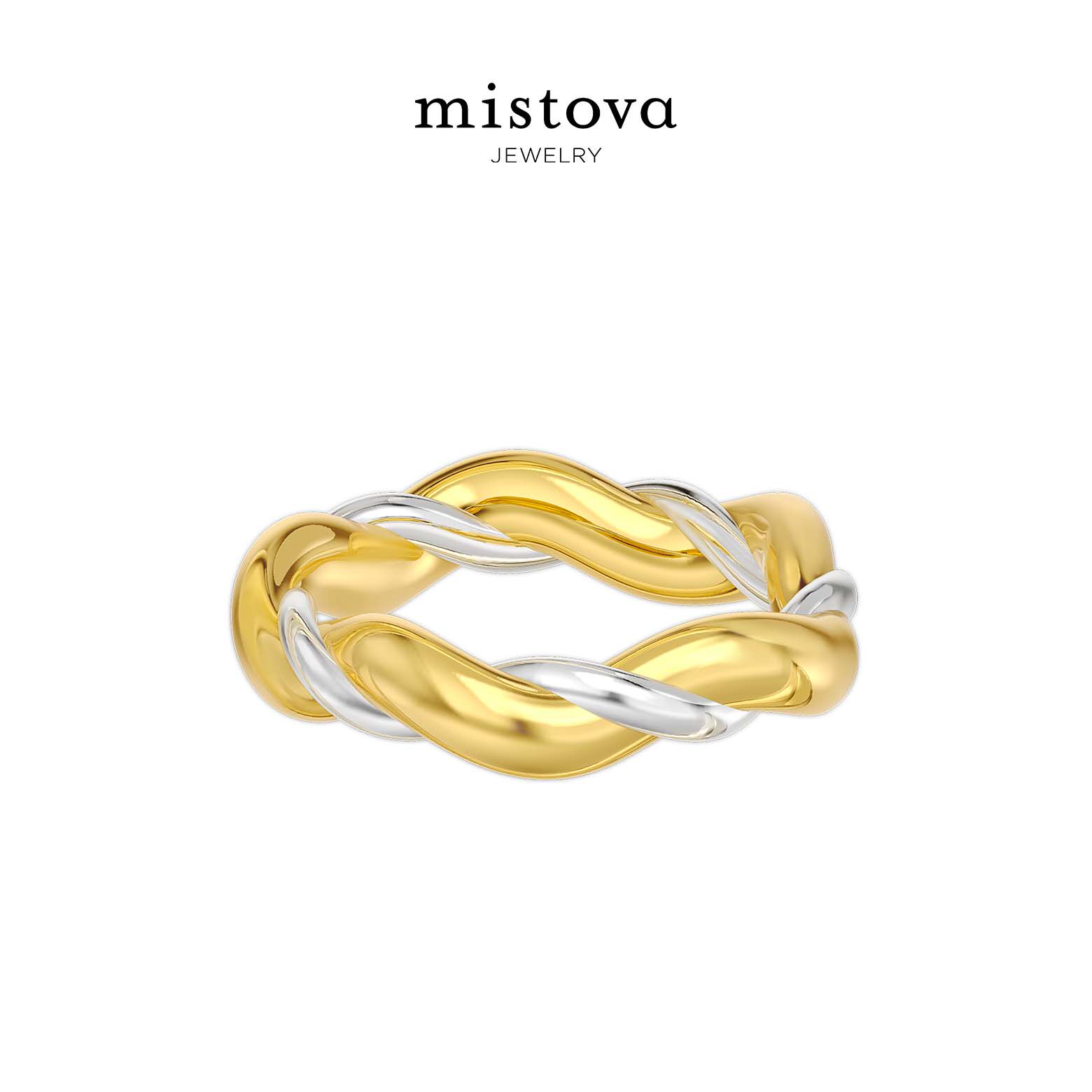 Mistova 原创设计师新款冷淡风设计感高级感 绳结分色缠绕戒指