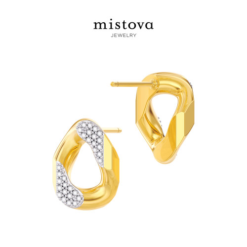 Mistova简约时尚S925镶嵌耳钉