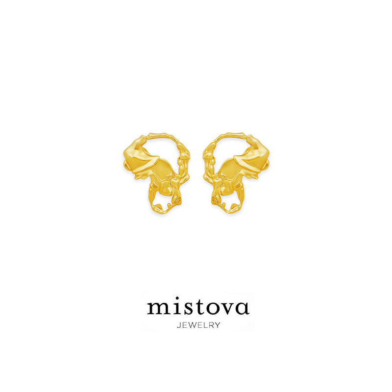 Mistova 设计师首饰18K金简约时尚情侣款消散耳钉ins潮流网红同款
