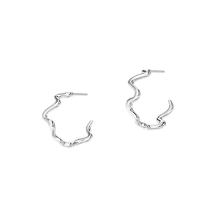 Mistova 原创设计师品牌圆形耳环耳钉女纯银拥抱活泼舒展圆耳钉