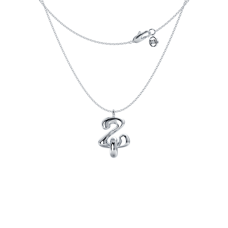 Mistova设计师款925银字母项链怪诞字母系列情侣项链