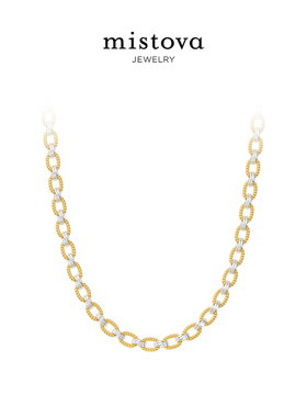 轻奢镶钻颈链s925银不规则长项链