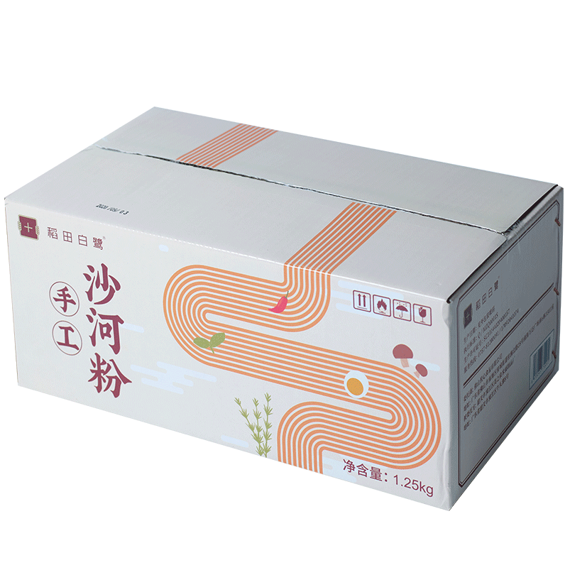 稻田白鹭沙河粉 广东河粉干炒牛河干河粉整箱装2.5斤炒米粉河粉