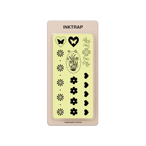 INKTRAP油墨陷阱高级小众迷你花朵爱心草本纹身贴组合