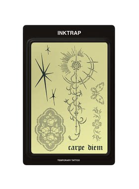 INKTRAP油墨陷阱哥特洛可可蕾丝星星字母草本纹身贴组合