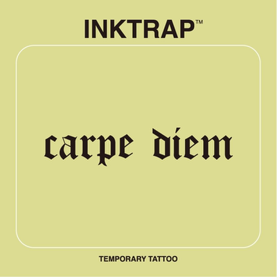 INKTRAP油墨陷阱哥特拉丁字母carpe diem防水草本纹身贴 1*5cm