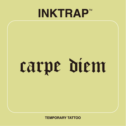INKTRAP油墨陷阱哥特拉丁字母carpe diem防水草本纹身贴 1*5cm