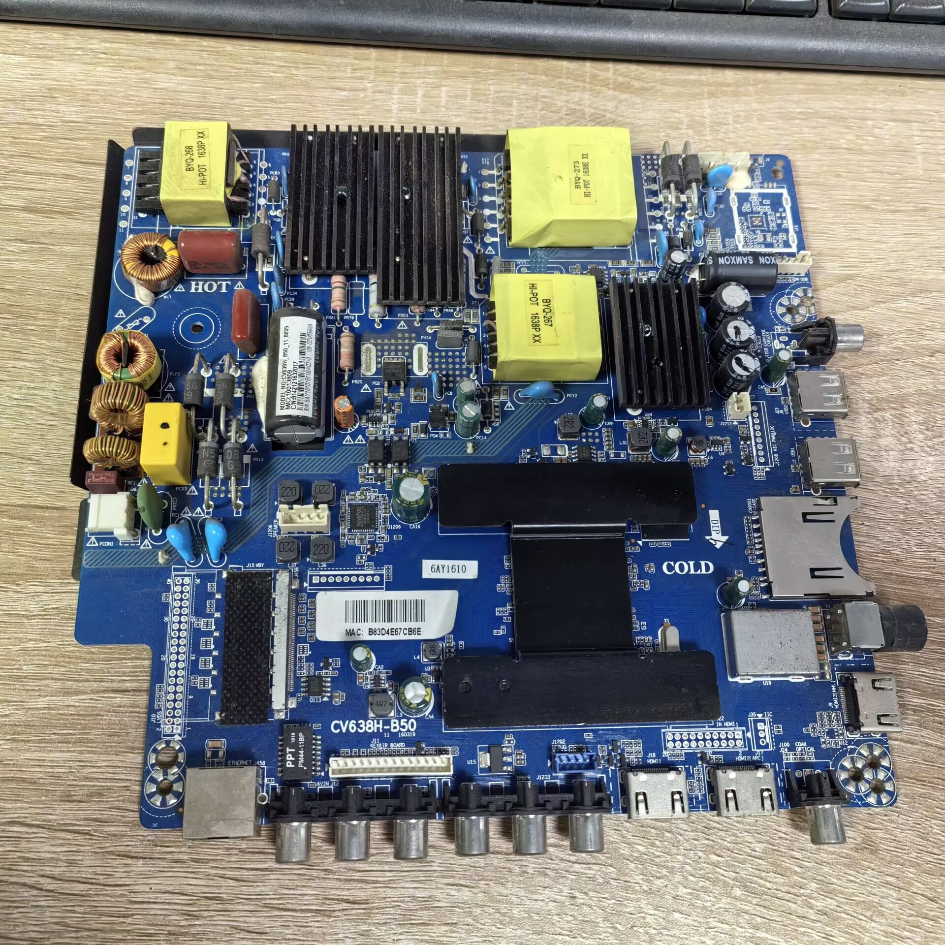 三洋49CE1830D2主板CV638H-B50屏