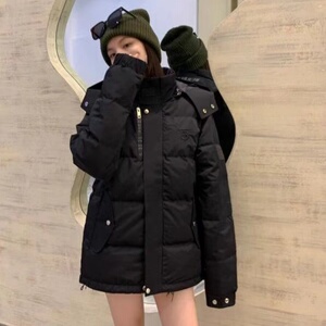 欧洲代购BBR 新款经典TB字母logo纯色可拆卸帽情侣羽绒服男女外套
