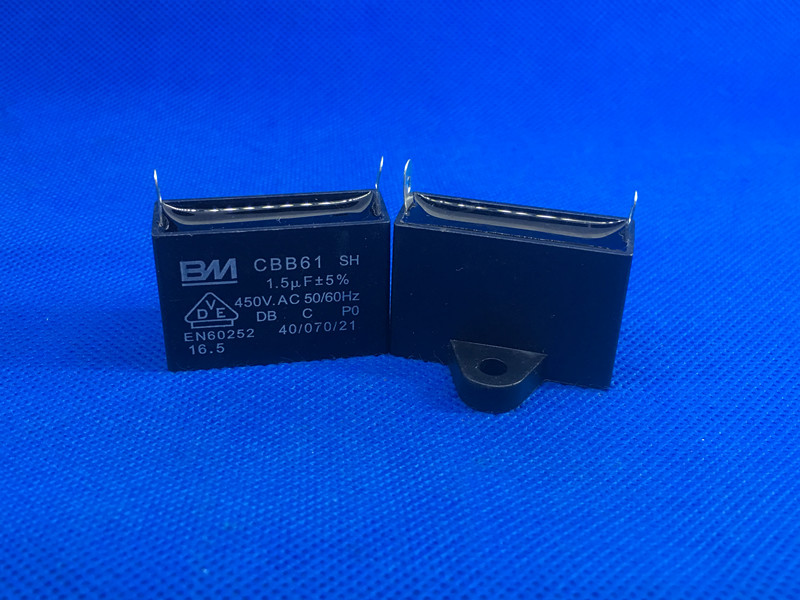 CBB61 1.5UF 450V 单插片 2个插片圆形焊片空调电机风机启动电容