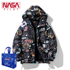 китайский костюм 【百亿补贴】nasa官网联名满印白鸭绒羽绒服男士冬季加厚保暖外套