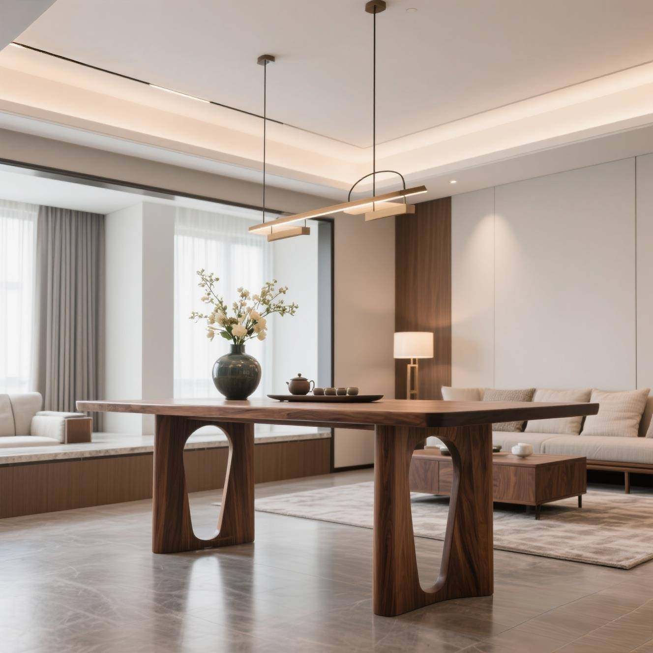 白蜡木黑胡桃木茶台宋式美学茶桌民宿别墅办公室酒店简约高端定制