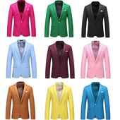 白色西服薄外套夏演出新郎结婚晚礼服套装 红色西装 男商务休闲正装