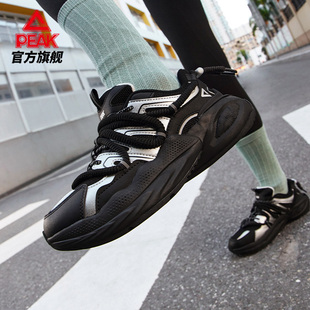 匹克态极面包鞋2.0黑色复古女鞋冬季新款厚底增高老爹鞋子运动鞋