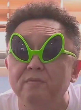 网红于谦同款绿色搞怪沙雕外星人眼镜土酷少蹦迪造型墨镜BH134