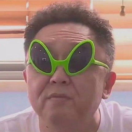 网红于谦同款绿色搞怪沙雕外星人眼镜土酷少蹦迪造型墨镜BH134