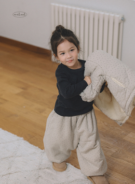 beni韩国童装2025冬新款melmel儿童宽松长裤男女童保暖加绒收腿裤