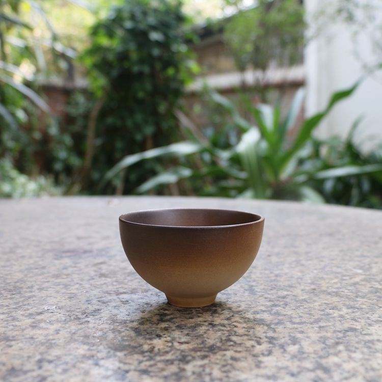 对歌云南小匠坊 土陶蛋烧杯 恋爱杯 素雅茶器100ml品茗杯主人手工