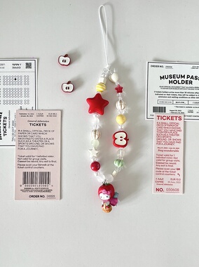 苹果仙子Kitty·原创可爱童趣红色凯蒂猫hello Kitty相机链手机链