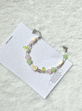 【芭乐青提】原创日系绿色少女心清新夏日手绳手链