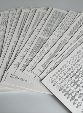 居延（超小版）缠花发簪纸模纸样纸板图纸图样350gA4白卡纸手工花