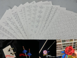 居延F缠花发簪纸模纸样纸板图纸图样350gA4白卡纸手工DIY原创设计