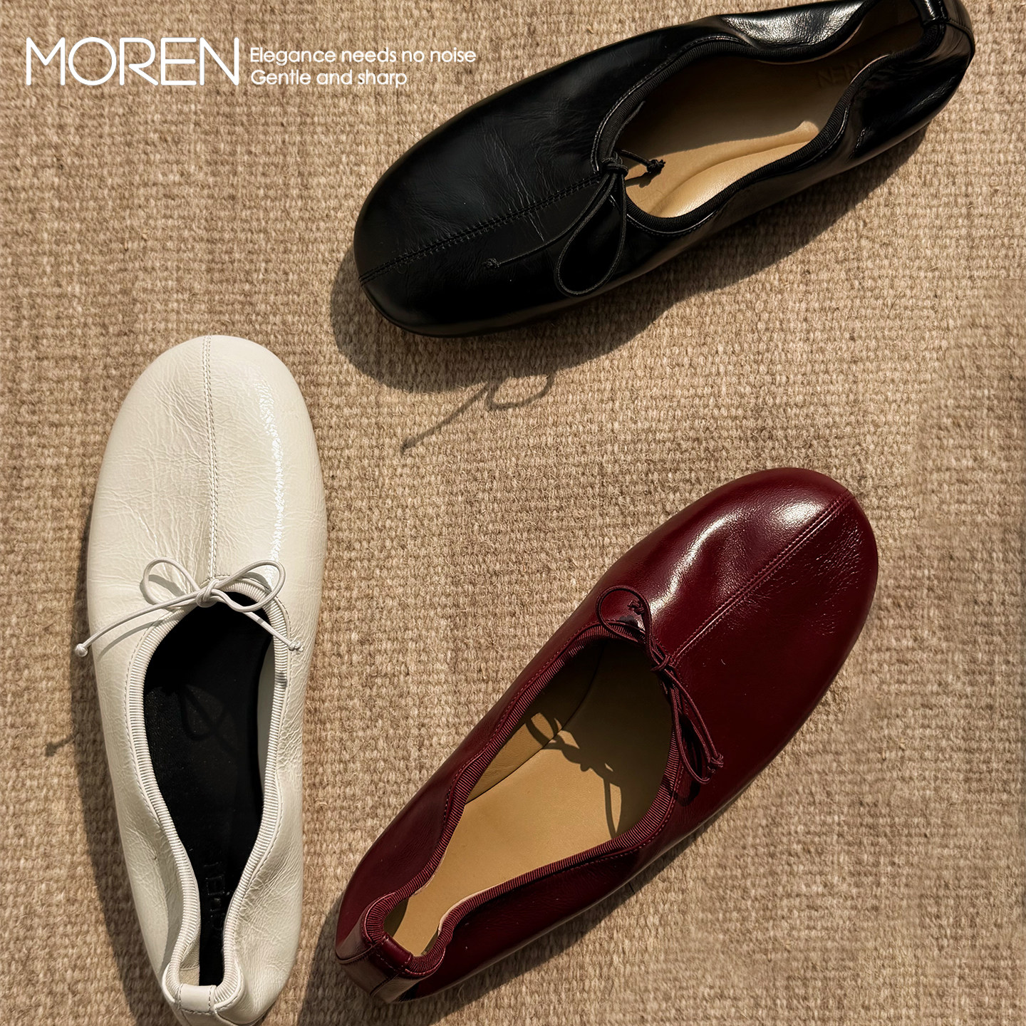 26新款圆头复古芭蕾舞鞋含内增高百搭经典长期主义油蜡小牛皮薄底