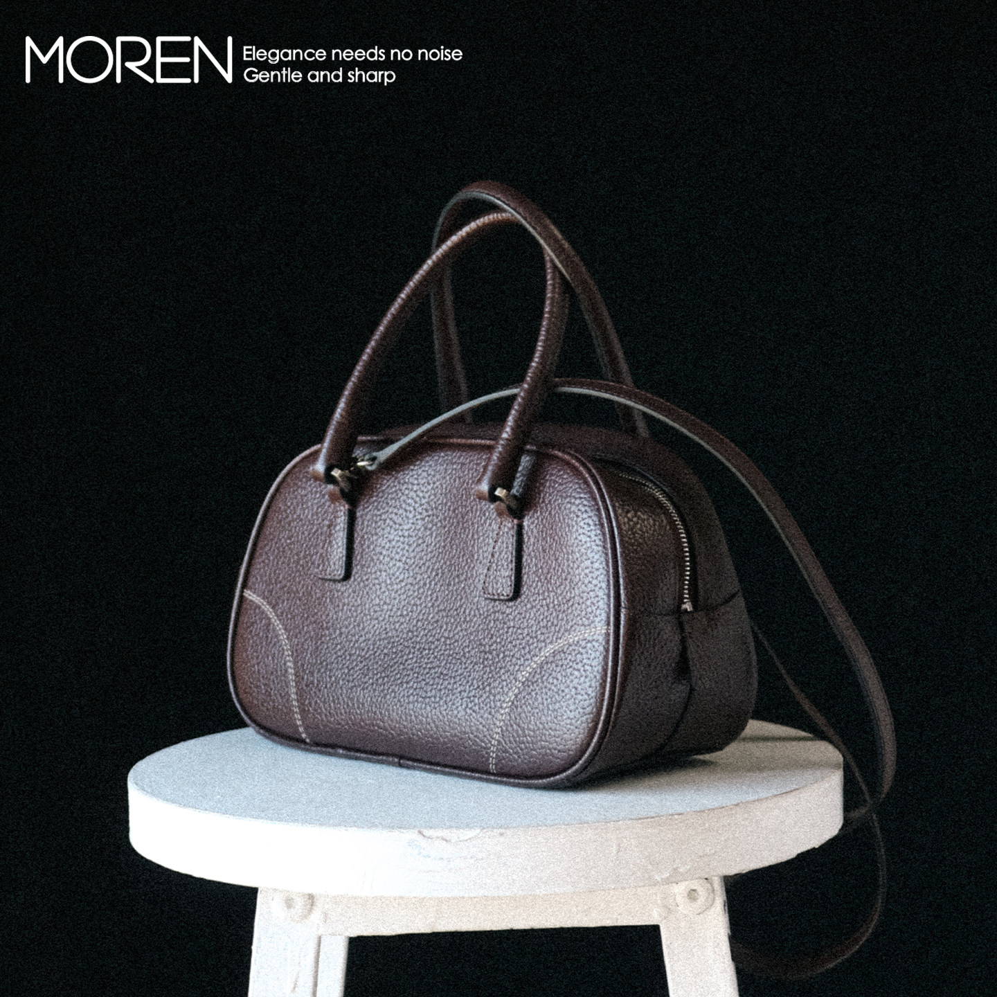 小众复古保龄球包随性时髦可三背百搭压纹牛皮,箱包皮具/热销女包/男包,通用款女包,淘宝优惠券,粉丝福利购,淘宝优惠卷