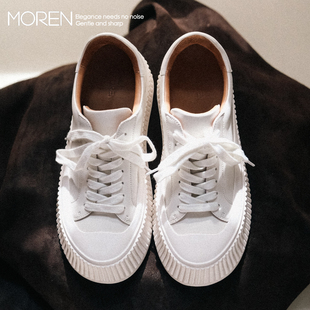 極简百搭小个子苾备增高厚底 莫人MOREN平衡系列·饼干底小白鞋