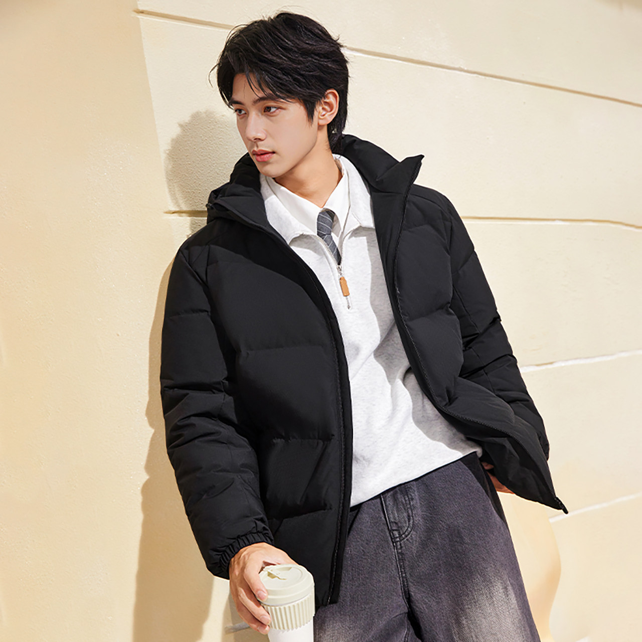 361羽绒服男2026冬季男女加厚保暖连帽羽绒服可拆卸羽绒运动外套