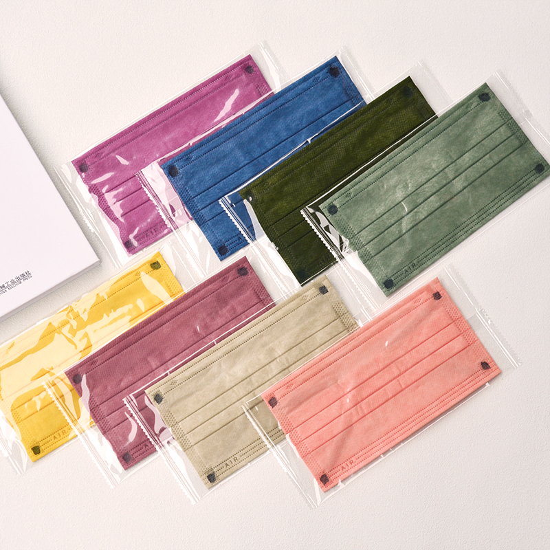 彩色4层加厚莫兰迪色口罩防尘