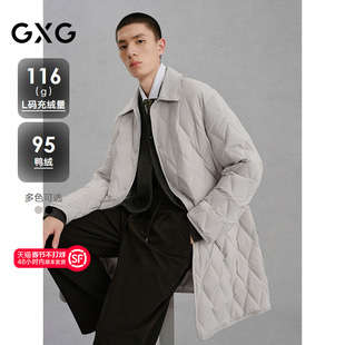 GXG男装 轻薄中长款羽绒服男通勤外套24冬品G24XY34004
