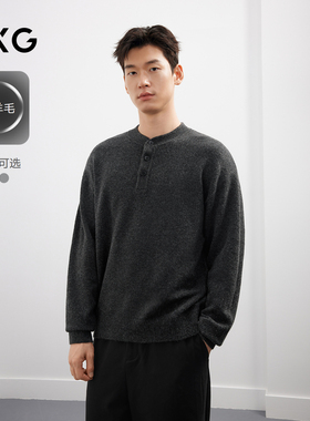GXG男装亨利领毛衣男女同款冬慵懒针织衫25年新款#G25D204016