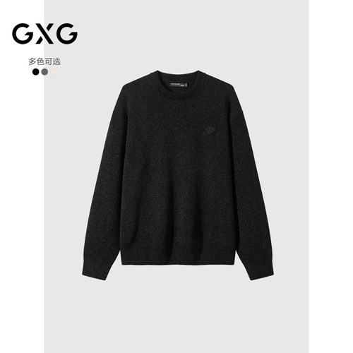 GXG男装 冬季微廓圆领毛衣针织衫男休闲韩系百搭通勤内搭线衫