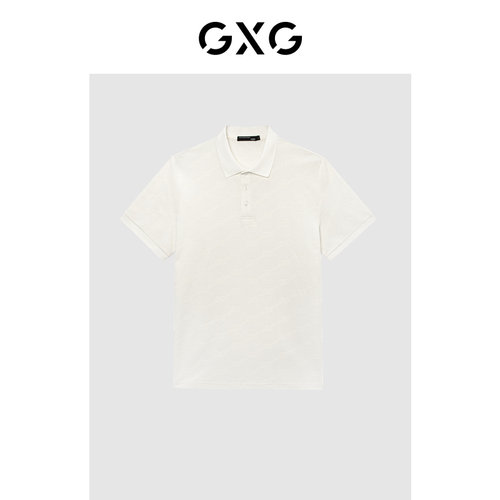 GXG男装 【凉感】夏季满印时尚休闲轻商务翻领短袖Polo衫